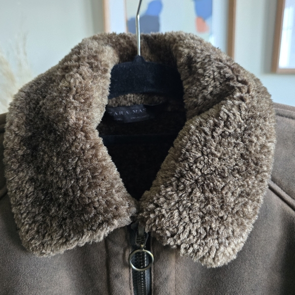 Zara Men's Suede Jacket - Brown - Picture 3 of 5